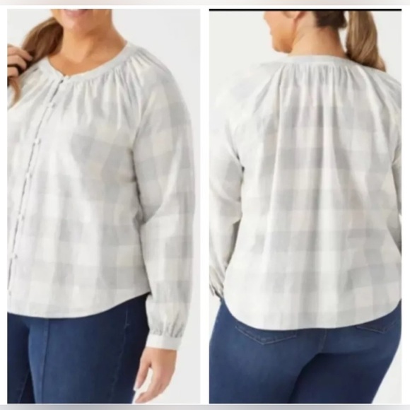 Duluth Organic Printmaker Shirt Gray Checker Button Front Relaxed Fit Sz L #1576 - Picture 5 of 10